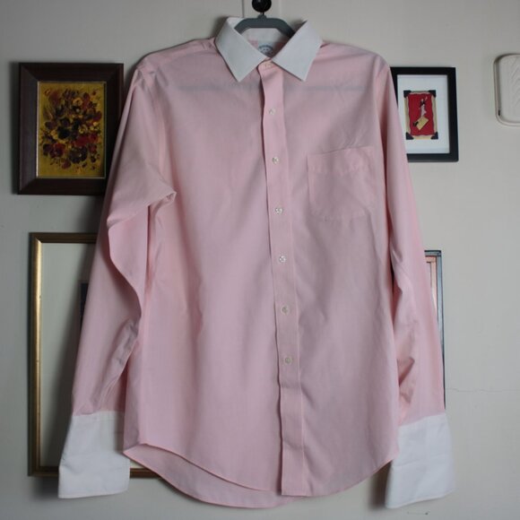 Brooks Brothers Pink Cotton Dress Shirt Size 16 / 36 - Picture 12 of 13